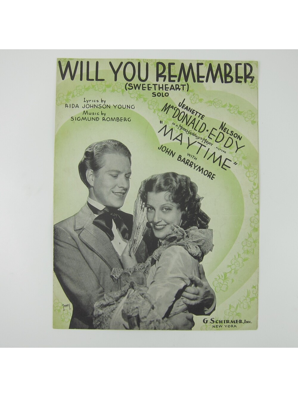 Sheet Music Will You Remember Maytime Jeanette McDonald Nelson Eddy Vintage 1937